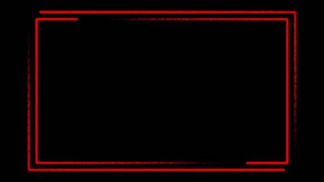 Red border background from neon glowing lines - video animation