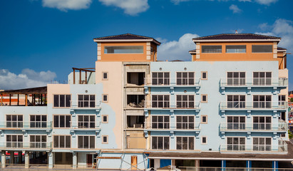 Fototapeta na wymiar Construction on New Resort building in Aruba
