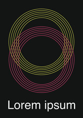 Abstract Poster with  circles. Design backgound in swiss flat style. Banner design with shapes.