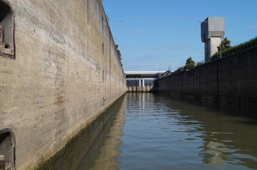 inside the floodgate for barges