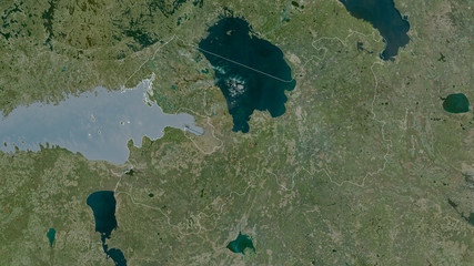 Leningrad, Russia - outlined. Satellite © Yarr65