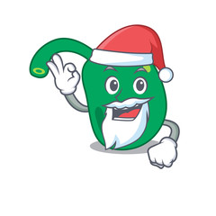 cartoon character of pineal Santa having cute ok finger
