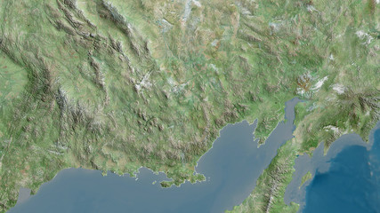 Maga Buryatdan, Russia - outlined. Satellite