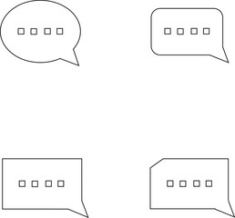 Chat bubble icons set on white background.  Vector set of chat bubble line Icons. Flat chat bubbles 