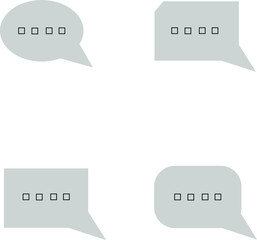 Chat bubble icons set on white background.  Vector set of chat bubble line Icons. Flat chat bubbles 