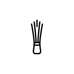 Chives vector icon in linear, outline icon isolated on white background