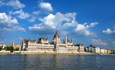 Budapest Hungary parliament with Danube river