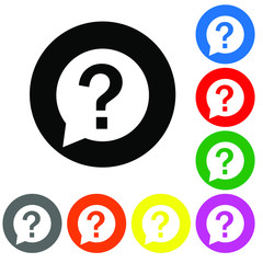 Question vector icon. ask illustration sign. problem symbol.