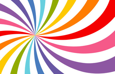 Colored bright rays vector carnival background. Circus themed sunlight. Holiday abstract retro vector background.