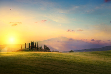 Naklejka na ściany i meble Beautiful summer Italian Tuscany Countryside landscape