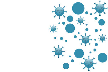 COVID-19 virus cell sky blue color on the white background,No Infection and Stop Coronavirus Concepts...