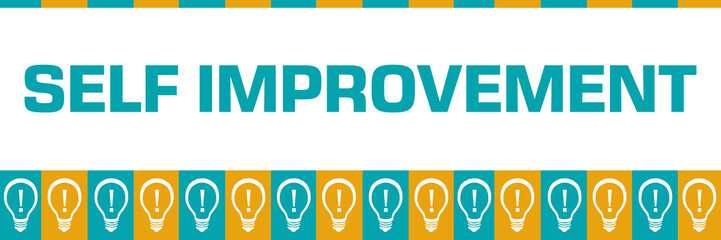 Self Improvement Turquoise Yellow Boxes Bulbs Horizontal 