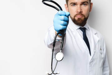 Professional doctor with the stethoscope