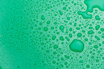 Drops of water on a green surface