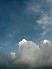 stormy clouds over green forest in summer season