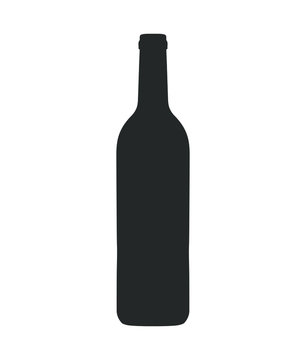 glass wine bottle icon shape symbol. Vector illustration image. Isolated on white background.