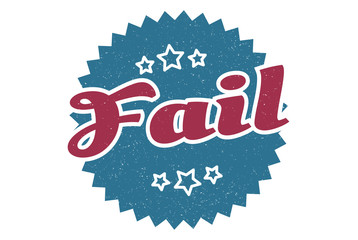 fail sign. fail round vintage retro label. fail