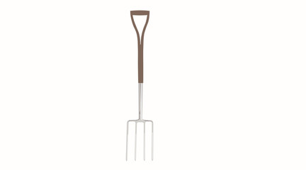 Isolated Illustration of a Garden Fork