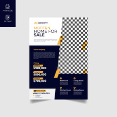 Elegant Real Estate Flyer Home for Sale for Modern Home Interior Design Editable Vector Template