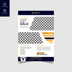 Elegant Real Estate Flyer Home for Sale for Modern Home Interior Design Editable Vector Template