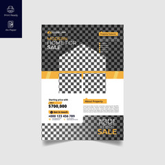 Elegant Real Estate Flyer Home for Sale for Modern Home Interior Design Editable Vector Template