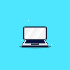 laptop computer on blue background illustration