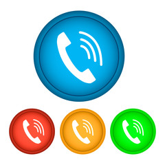 Phone icon on the button. Vector illustration