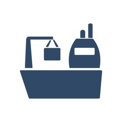 Cargo ship loading icon. Shipment transport sign. Flat design style.