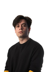 Fototapeta premium Portrait of Young Man on White Background.