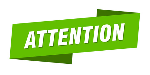 attention banner template. attention ribbon label sign