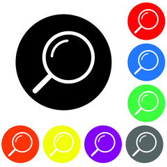 Loupe vector icon, magnifying illustration sign, focus symbol, zoom logo. 