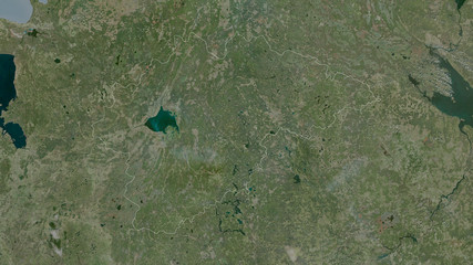 Novgorod, Russia - outlined. Satellite