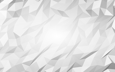White abstract background. Lowpoly backdrop. Crumpled paper. 3D illustration