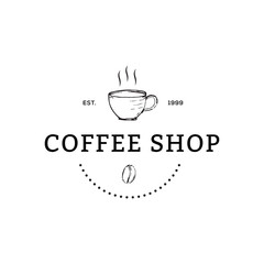 Creative Coffee Shop Concept Logo Design Template, Black and White, Badges