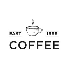 Creative Coffee Shop Concept Logo Design Template, Black and White, Badges