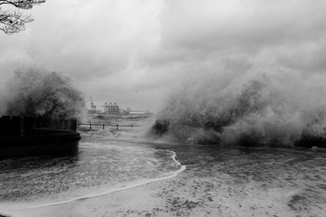 Storm Ciara in New Brighton, UK