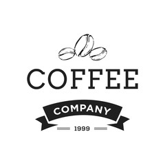 Creative Coffee Shop Concept Logo Design Template, Black and White, Badges