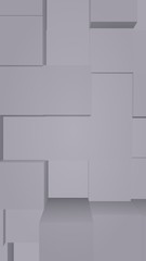 Naklejka premium Abstract gray elegant cube geometric background. Chaotically advanced rectangular bars. 3D Rendering, 3D illustration