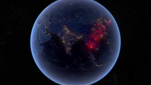 Reported Cases Around The World. Map Shows Terror Attacks, Events, Accidents, Chemical Leakage, Bombings, Coronavirus Infections, Deaths. State Borders.