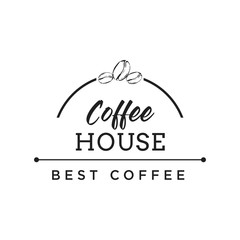 Creative Coffee Shop Concept Logo Design Template, Black and White, Badges
