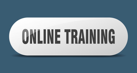 online training button. online training sign. key. push button.