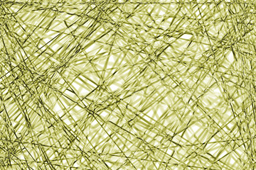 The abstract background or texture of tubes, wires or threads. Handmade illustration or picture in yellow, brown, gold and orange colores on white background