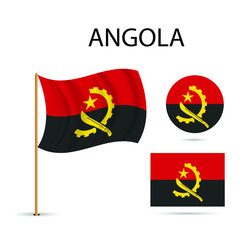 Vector - Angola national flag, vector illustration on a white background
