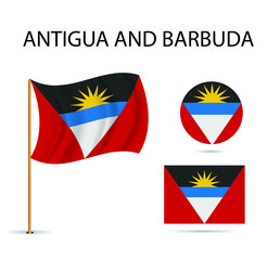 Vector - Antigua and Barbuda flag, vector illustration on a white background