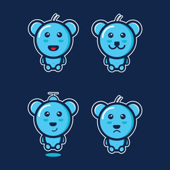 bundle Cute Teddy Bear Vector Design