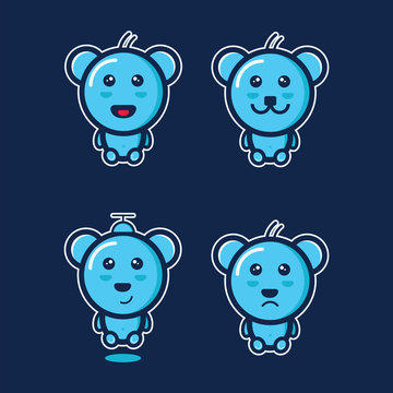 bundle Cute Teddy Bear Vector Design