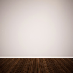 Concept or conceptual vintage or grungy brown background of natural wood or wooden old texture floor and concrete wall for contrast. A 3d illustration metaphor for time, material, solitude or rust