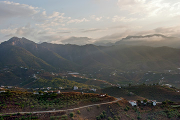 Countryside surrounding the town of Frigiliana, Malaga Province, Axarquia, Andalusia, southern Spain.