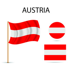 Vector - Isolated national flag of Austria civilian version in official colors and Proportions
