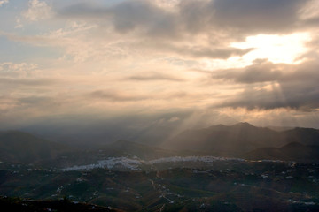 Fototapeta premium Countryside surrounding the town of Frigiliana, Malaga Province, Axarquia, Andalusia, southern Spain.